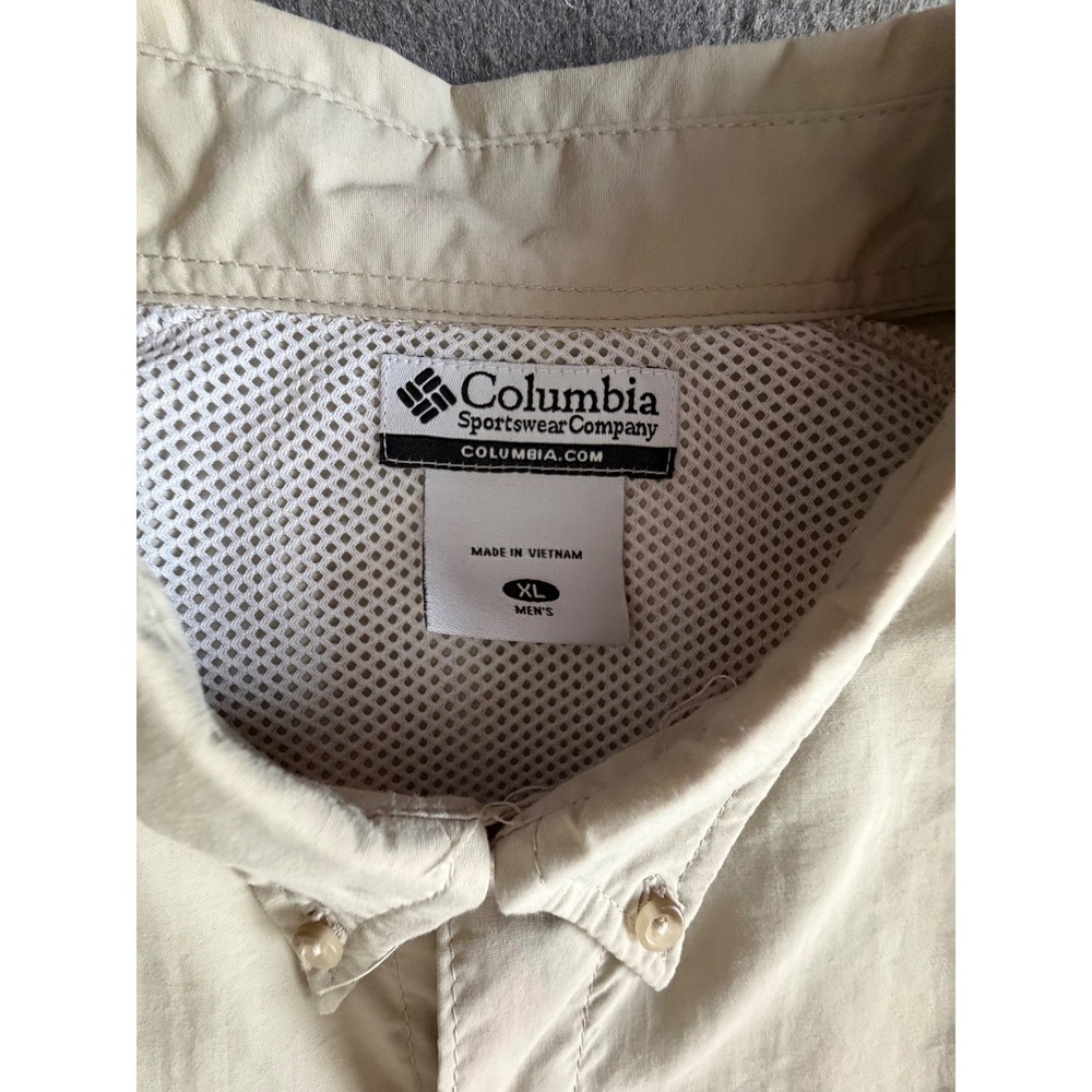 Columbia PFG Bahama II Long Sleeve Fishing Shirt Tan Sz XL- EUC- FM7048 - Picture 2 of 14
